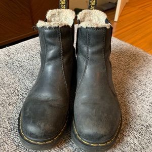 Worn-in Lined Dr Marten Black Chelsea Boots